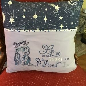 One of a Kind Handmade Aquarius Pocket Pillow